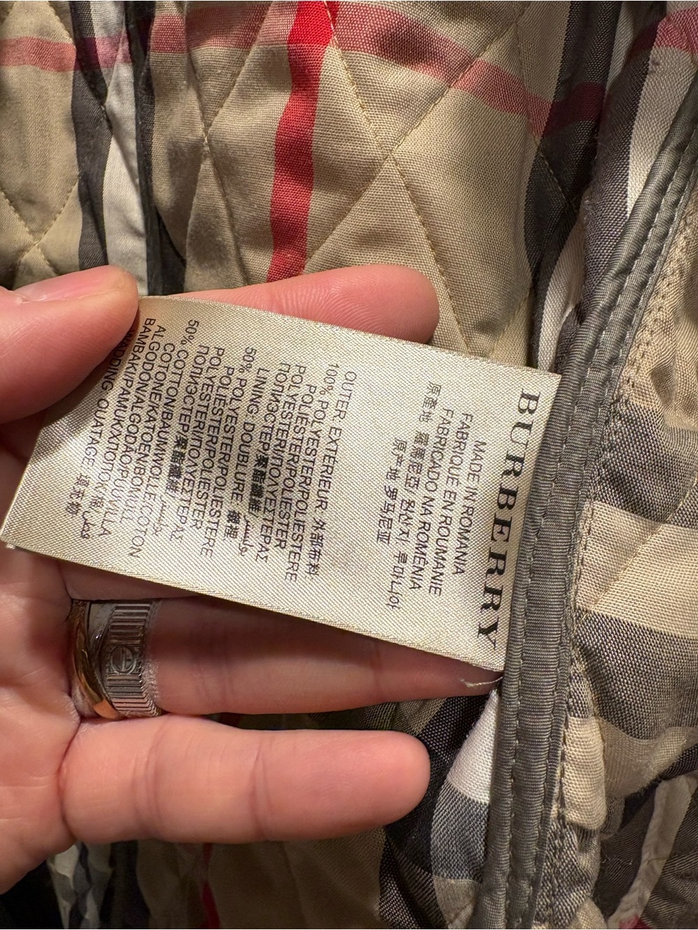 Burberry Britt nova check Quilted Women's Jacket in olive green large - Picture 10 of 13